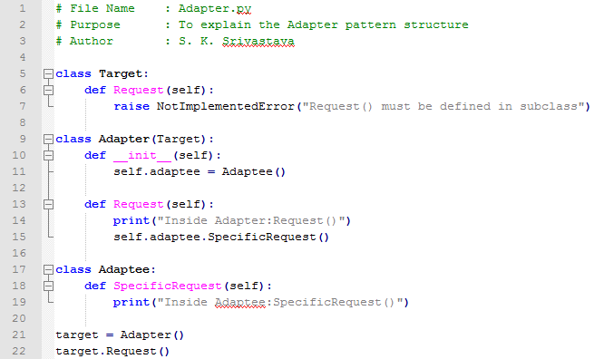 Adapter design pattern In Python