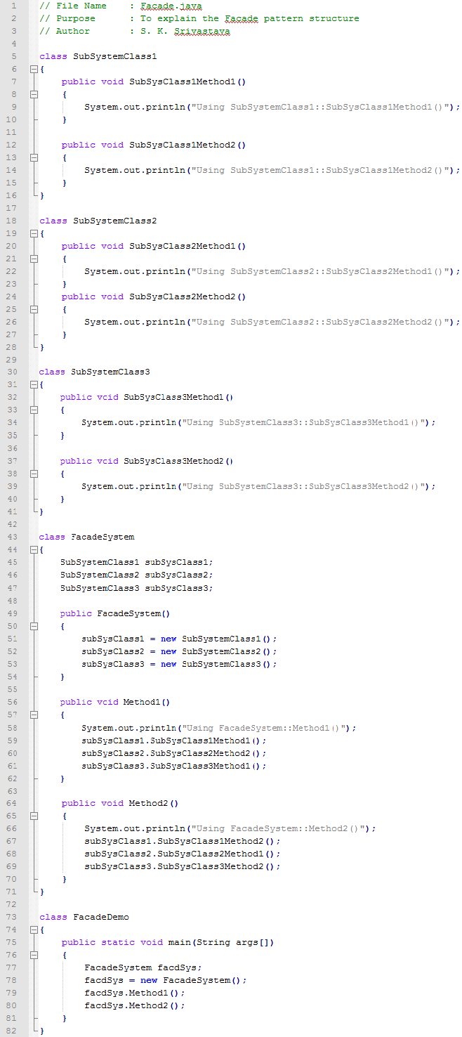 Facade design pattern In Java