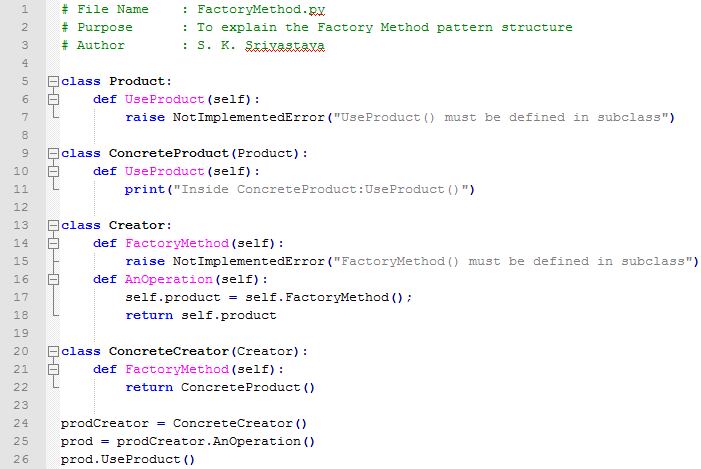 Factory Method design pattern In Python