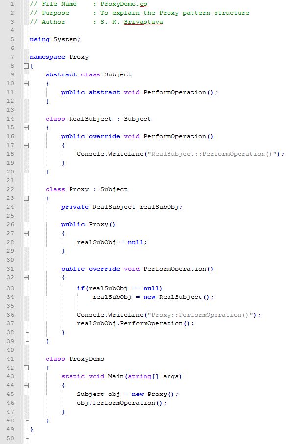 Proxy design pattern In C#