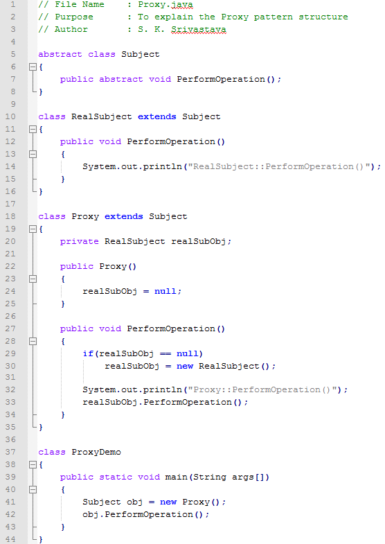 Proxy design pattern In Java
