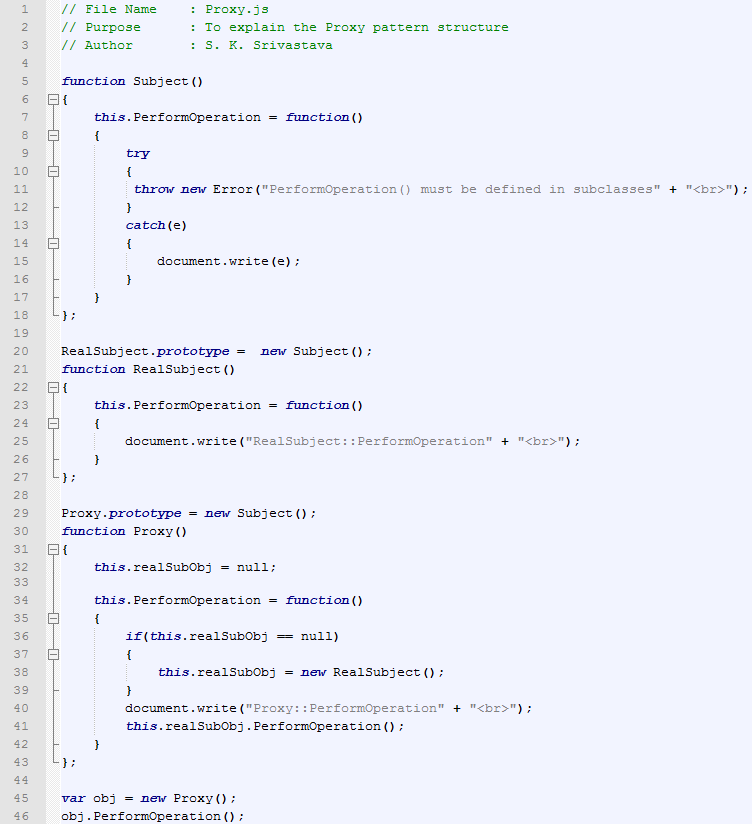 Proxy design pattern In JavaScript / js