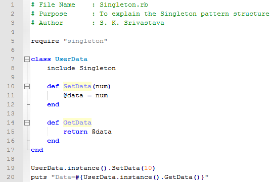 Singleton design pattern In Ruby