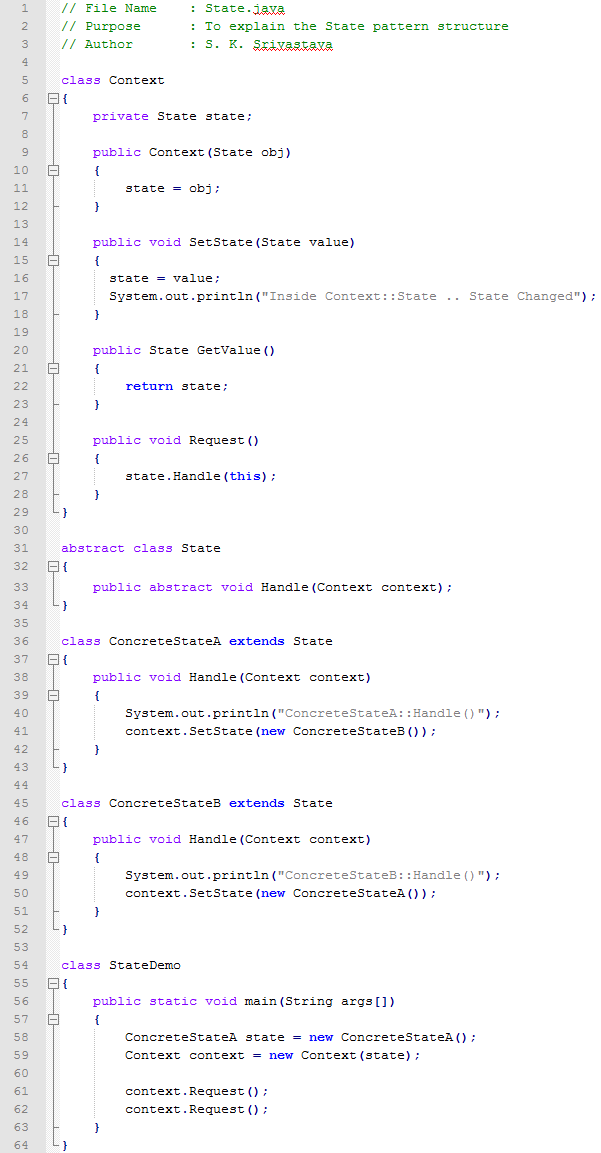 State design pattern In Java