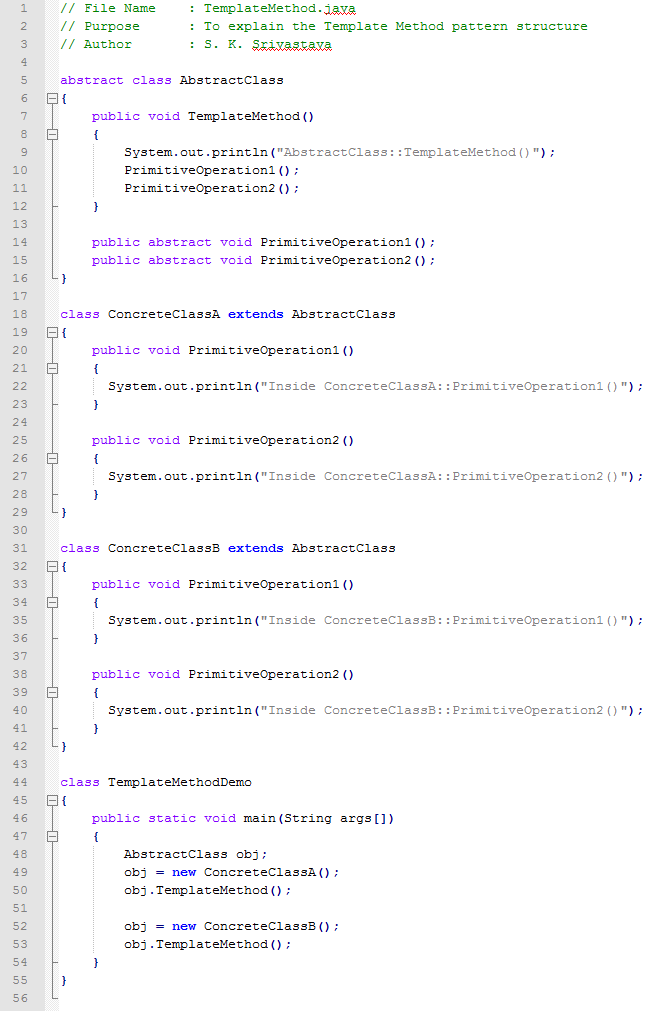 Template Method design pattern In Java