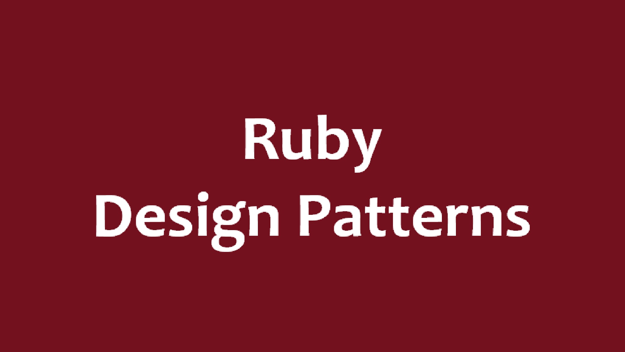 Design Patterns In Ruby