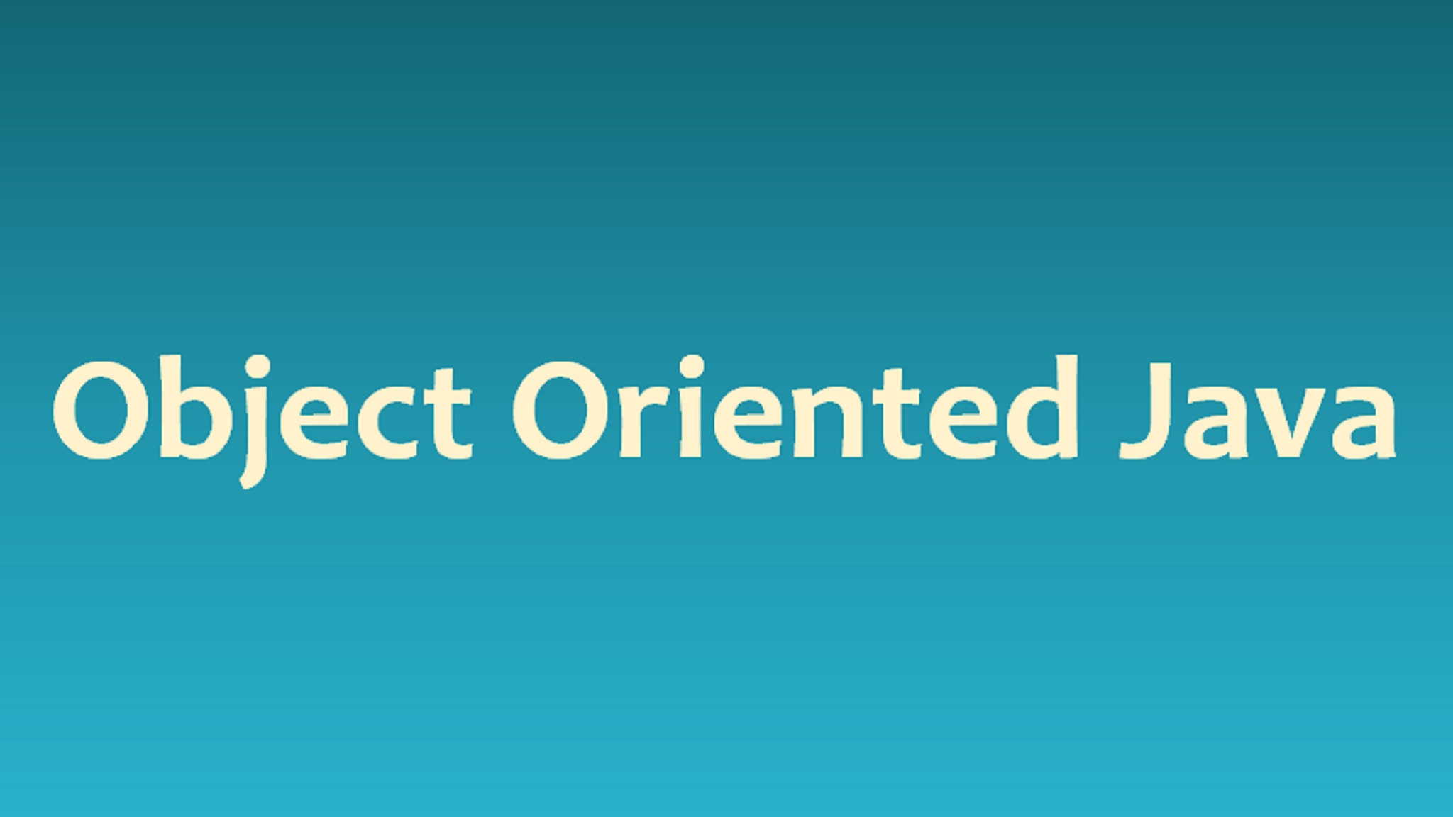Object Oriented Programming (OOP) In Java